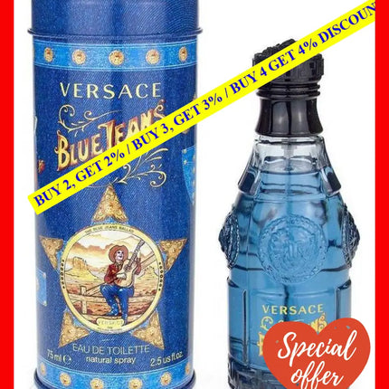 Versace Blue Jeans Eau De Toilette Spray 75 Ml For Men (8018365260757)