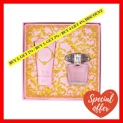 Versace Bright Crystal 2 Pcs Set: 1 Oz Edt Sp (Hard)