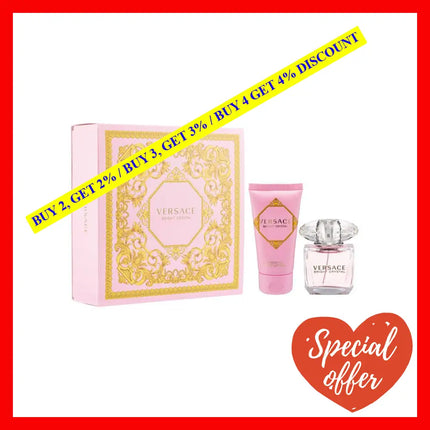 Versace Bright Crystal 2 Pcs Set: 1 Oz Edt Sp (Hard)