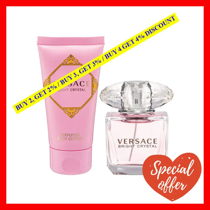 Versace Bright Crystal 2 Pcs Set: 1 Oz Edt Sp (Hard)