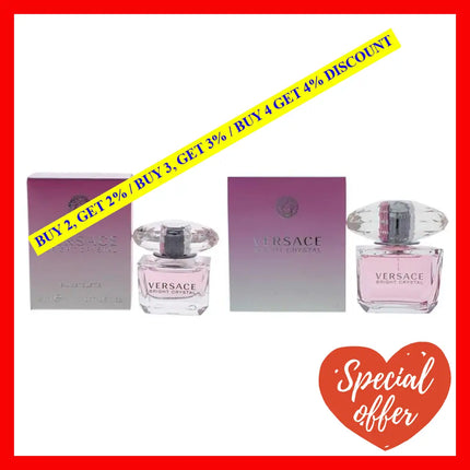 Versace Bright Crystal Kit By For Women - 2 Pc 3Oz Edt Spray 5Ml Splash (Mini)