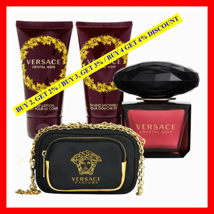 Versace Crystal Noir Gift Set 4 Pieces For Women