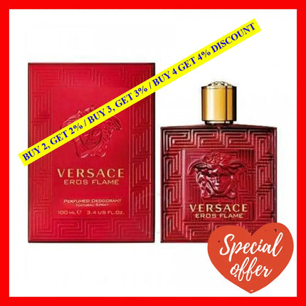 Versace Eros Flame 3.4 Deodorant Spray (Glass Bottle)