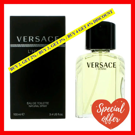 Versace L’homme By 3.3 Oz Eau De Toilette Spray For Men