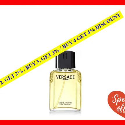 Versace Lhomme By For Men - 3.4 Oz Edt Spray