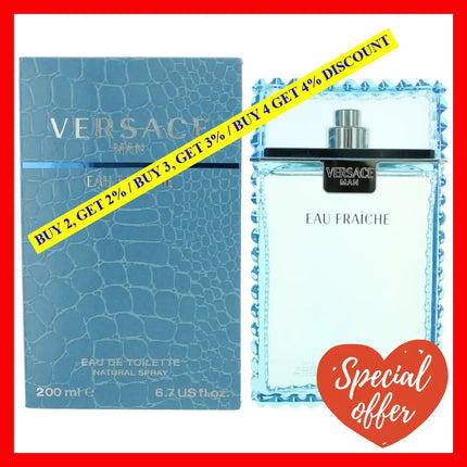 Versace Man Eau Fraiche By 6.7 Oz De Toilette Spray For Men