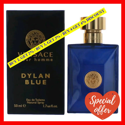 Versace Pour Homme Dylan Blue By 1.7 Oz Eau De Toilette Spray For Men