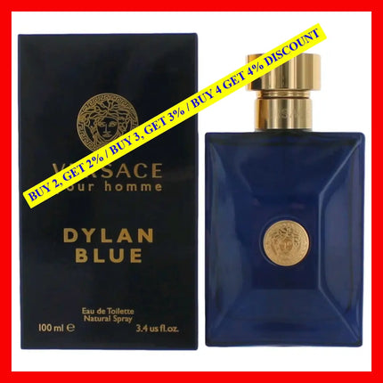 Versace Pour Homme Dylan Blue By 3.4 Oz Eau De Toilette Spray For Men