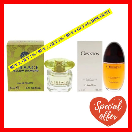 Versace Yellow Diamond And Obsession Kit By Various Designers For Women - 2 Pc 0.17Oz Edt Splash