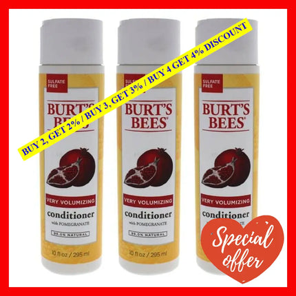 Very Volumizing Pomegranate By Burts Bees For Unisex - 10 Oz Conditioner Pack Of 3