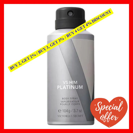 Victoria’s Secret Vs Him Platinum Body Spray 3.7Oz-104Ml For Men