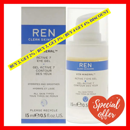 Vita Mineral Active 7 Eye Gel By Ren For Unisex - 0.5 Oz