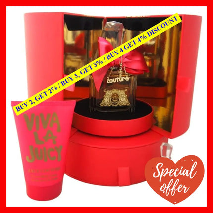 Viva La Juicy By Couture For Women - 3 Pc Gift Set 3.4Oz Edp Spray 4.2Oz Body Cream 0.17Oz Parfum