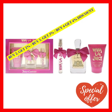 Viva La Juicy By Couture For Women - 3 Pc Gift Set 3.4Oz Edp Spray 4.2Oz Body Lotion 10Ml