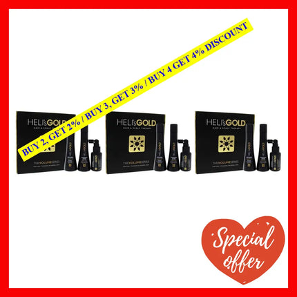 Volume Series Travel Kit By Helis Gold For Unisex - 3 Pc 3.3Oz Weightless Conditioner Volumize