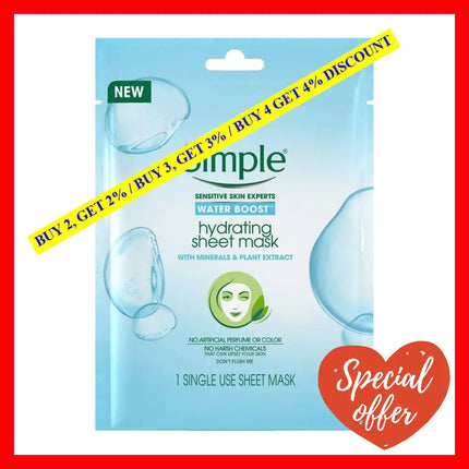 Water Boost Hydrating Sheet Mask By Simple For Women - 1 Pc