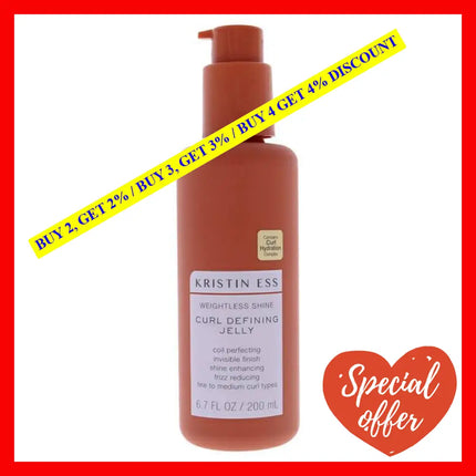 Weightless Shine Curl Defining Jelly By Kristin Ess For Unisex - 6.7 Oz Gel