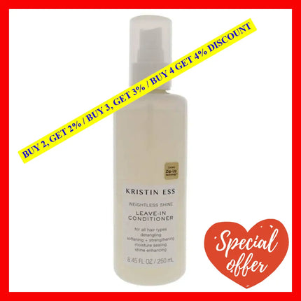 Weightless Shine Leave-In Conditioner By Kristin Ess For Unisex - 8.45 Oz