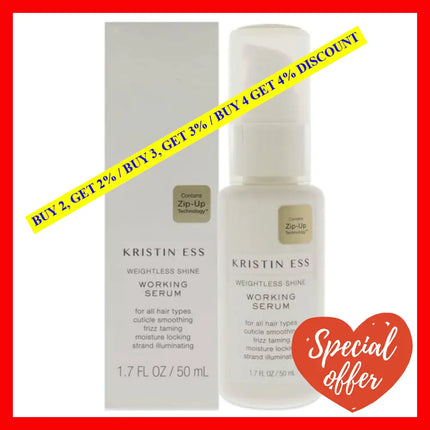 Weightless Shine Working Serum By Kristin Ess For Unisex - 1.7 Oz