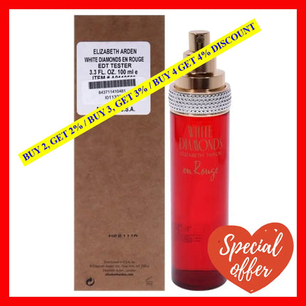 White Diamonds En Rouge By Elizabeth Taylor For Women - 3.3 Oz Edt Spray (Tester)