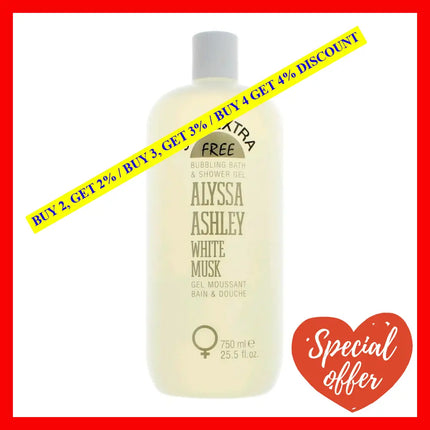 White Musk By Alyssa Ashley 25.5 Oz Bubbling Bath & Shower Gel