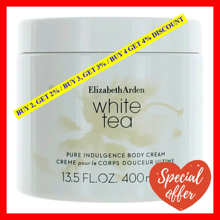 White Tea By Elizabeth Arden 13.5 Oz Pure Indulgence Body Cream For Women