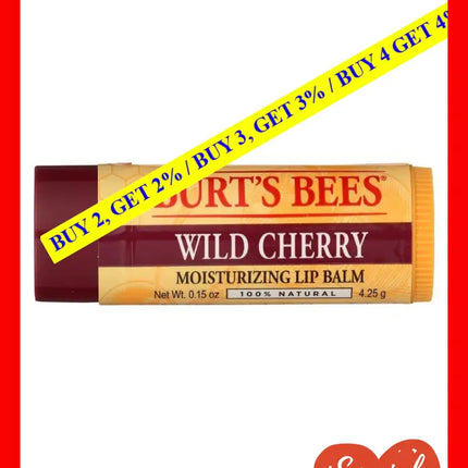 Wild Cherry Moisturizing Lip Balm By Burts Bees For Unisex - 0.15 Oz