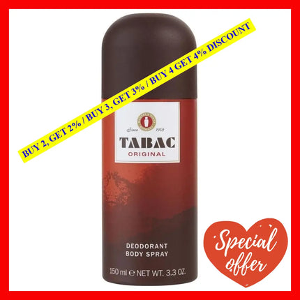 Wirtz Tabac Original Deodorant Body Spray 3.4 Oz (M) Oz / 100 Ml