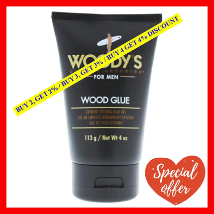 Wood Glue Extreme Styling Gel By Woodys For Men - 4 Oz