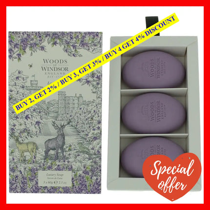 Woods Of Windsor Lavender By 3 X 2.1 Oz Luxury Soap For Women