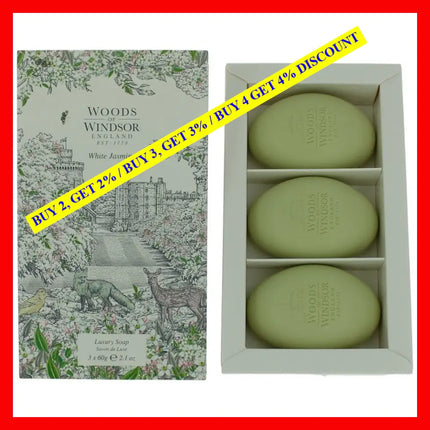 Woods Of Windsor White Jasmine By 3 X 2.1 Oz Luxury Soap For Women