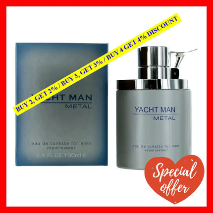 Yacht Man Metal By Myrurgia 3.4 Oz Eau De Toilette Spray For Men