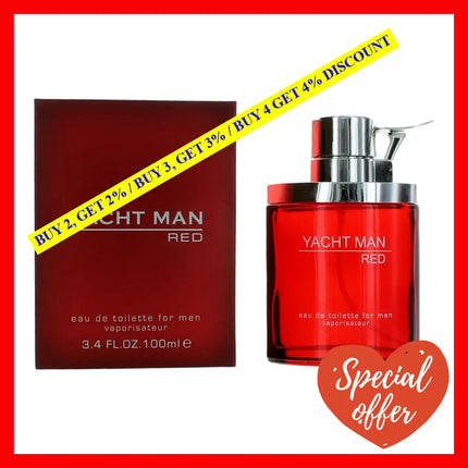 Yacht Man Red By Myrurgia 3.4 Oz Eau De Toilette Spray For Men