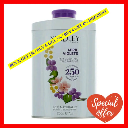 Yardley April Violets By Of London 7 Oz Talc For Women