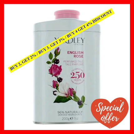 Yardley English Rose By Of London 7 Oz Perfumed Talc For Women