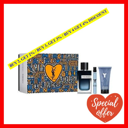 Ysl Y 3 Pcs Set For Men: 3.3 Edp + 0.33 Travel Sp 1.6 Sg