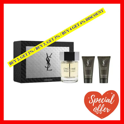 Yves Saint Laurent 3 Pcs Gift Set L’’homme: The Man 3.4 Edt + 2X1.7 Asb