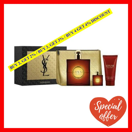 Yves Saint Laurent Opium 3 Pcs Gift Set: 1.7 Bl + Oz Edt 0.25