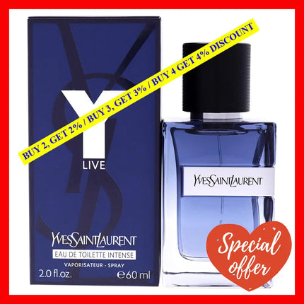 Yves Saint Laurent Y Live Eau De Toilette Intense Spray Fragrance For Men 2 Fl Oz